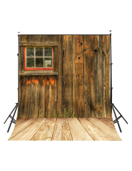 Fondo de Fotografía 5x7 pies LYLY Rústico Madera Amarilla