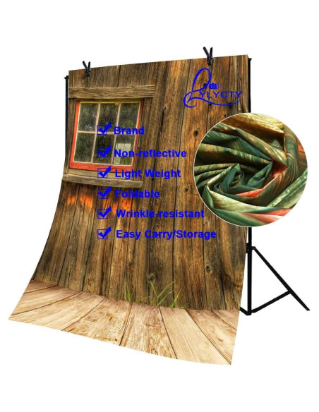 Fondo de Fotografía 5x7 pies LYLY Rústico Madera Amarilla