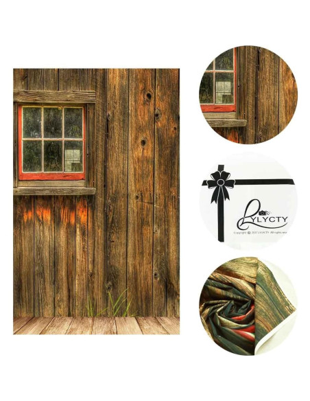 Fondo de Fotografía 5x7 pies LYLY Rústico Madera Amarilla