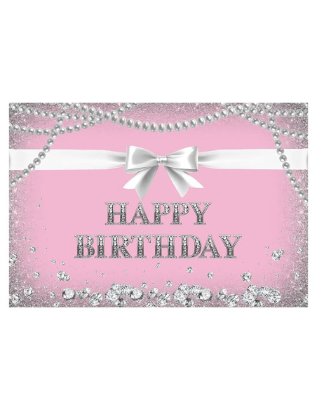 Fondo de Fotografía Rosa Feliz Cumpleaños Baocicco 2.13x1.52m