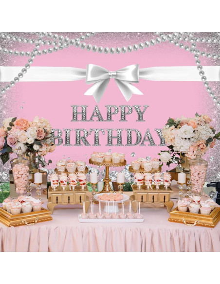 Fondo de Fotografía Rosa Feliz Cumpleaños Baocicco 2.13x1.52m