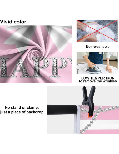 Fondo de Fotografía Rosa Feliz Cumpleaños Baocicco 2.13x1.52m