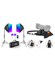 Kit de Iluminación Softbox NEEWER RGB 2x26W con Control App