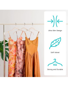 Perchas de Terciopelo Sishynio 30 Unidades Antideslizantes 2