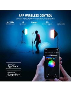 Kit de Iluminación Softbox NEEWER RGB 2x26W con Control App 2
