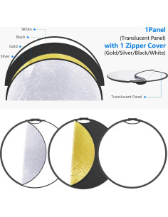 Reflector 5-en-1 Neewer 110cm Plegable para Fotografía 2