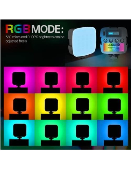 Luz LED Portátil LENSGO R50 RGB 2000mAh 2500-9000K