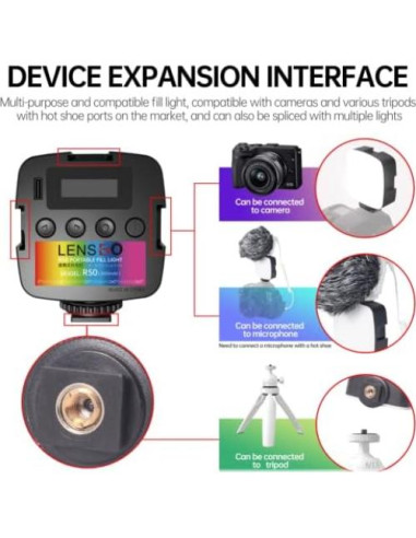 Luz LED Portátil LENSGO R50 RGB 2000mAh 2500-9000K