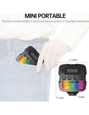 Luz LED Portátil LENSGO R50 RGB 2000mAh 2500-9000K