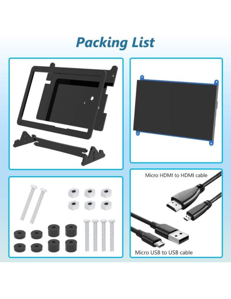 Monitor Táctil 7" CUQI JRP7002 HDMI 1024x600 Portátil