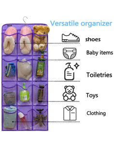 Organizador Colgante de Zapatos ANZORG 24 Bolsillos Morado 2
