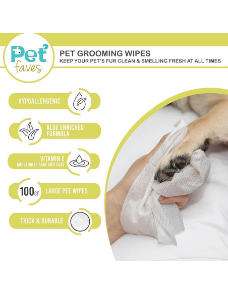 Toallitas Hipoalergénicas para Perros Pet Faves 100 Unidades