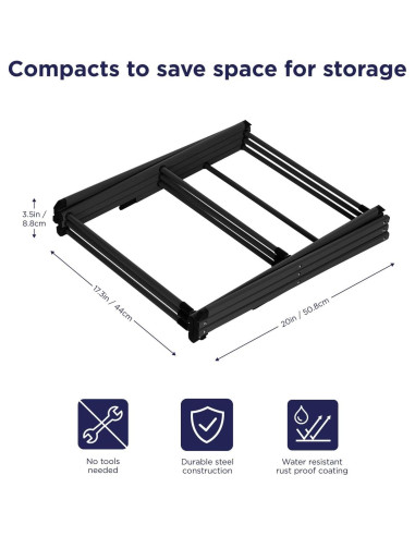 Rack de Secado Expandible BLACK+DECKER 3 Niveles Plegable Negro