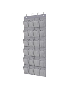 Organizador de Zapatos sobre la Puerta MISSLO 24 Bolsillos Malla Gris