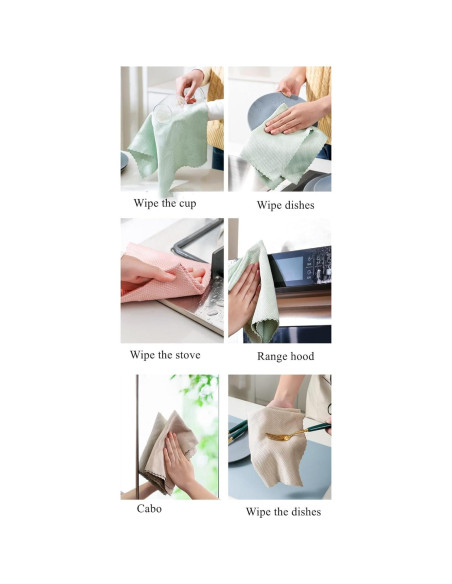 10 Paños de Limpieza Microfibra Sundeer 30x40cm Antiestáticos