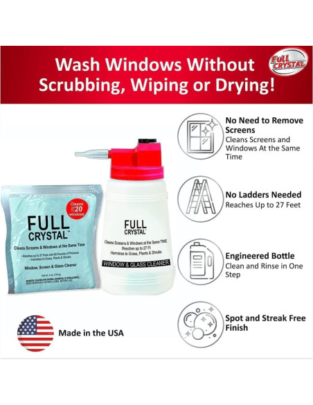 Kit de Limpieza de Ventanas Full Crystal - 1 kg - Alcance 8.23 m