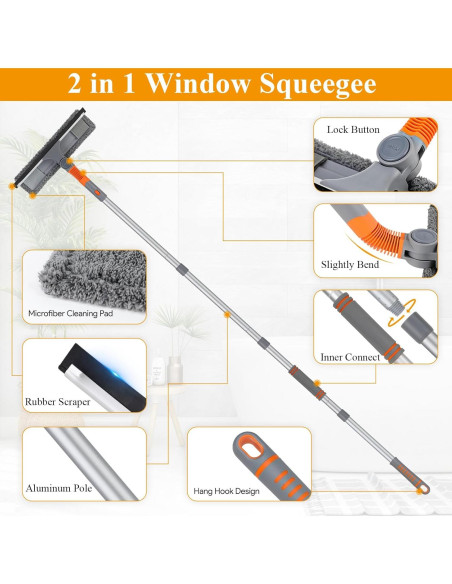 Raspador de Ventanas 2-en-1 ShenZhen HTB-CG-Gray con Extensión