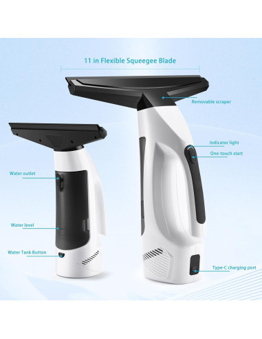 Aspiradora de Ventanas JQCSR KS-5531C Inalámbrica 2000Pa