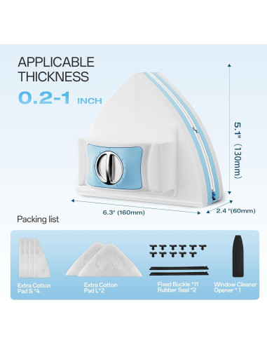 Limpiaparabrisas Magnético HACHWAIZZ Doble Cara 6 Esponjas 0.76-2.54cm