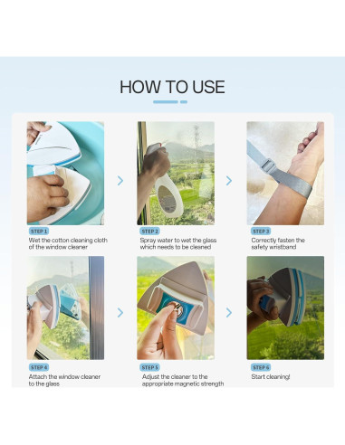 Limpiaparabrisas Magnético HACHWAIZZ Doble Cara 6 Esponjas 0.76-2.54cm