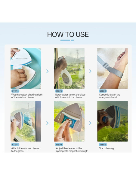 Limpiaparabrisas Magnético HACHWAIZZ Doble Cara 6 Esponjas 0.76-2.54cm