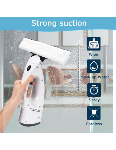 Aspiradora de Ventanas Inalámbrica Dizikzo 3 en 1 - Limpieza Eficaz