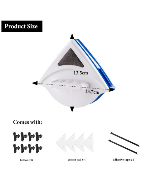 Limpiador Magnético de Ventanas UgyDuky 3-8mm Doble Cara