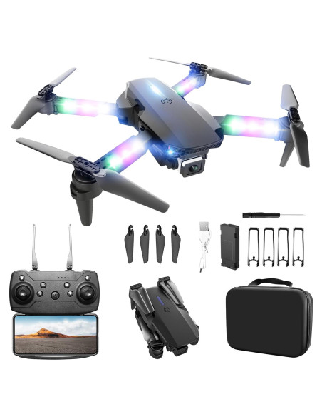 Dron BEZGAR E88D con Cámara 1080P HD y Luces LED