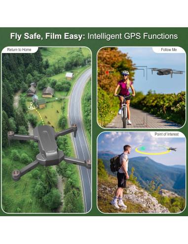 Dron B12 FERIETELF con cámara 4K, GPS, plegable, 184g