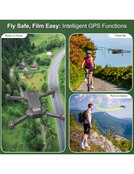 Dron B12 FERIETELF con cámara 4K, GPS, plegable, 184g