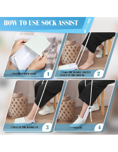 Dispositivo Ayudante para Calcetines Milifox con Mango de Espuma