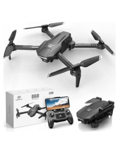 Dron DEERC D60 con Cámara 1080P HD, Plegable, Negro