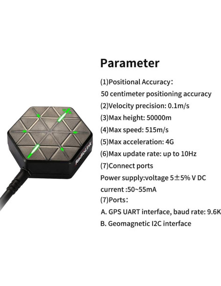 Módulo GPS Radiolink SE100 Ublox M10050 Alta Precisión Drone