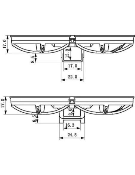 Marcos de Drone Happymodel Mobula8 85mm 2PCS FPV Negro
