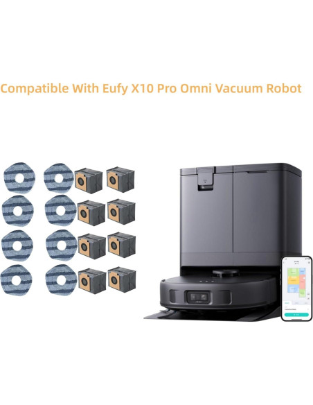 Accesorios de Aspiradora Kospetsin para Eufy X10 Pro - 14 Piezas