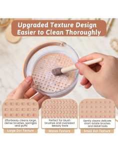 Tazón Limpiador de Brochas KAYUSO 3 en 1 con Tapa Caqui 2