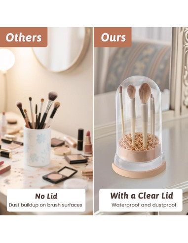 Tazón Limpiador de Brochas KAYUSO 3 en 1 con Tapa Caqui