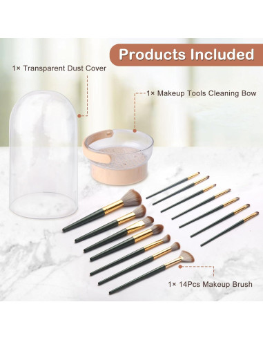 Tazón Limpiador de Brochas KAYUSO 3 en 1 con Tapa Caqui