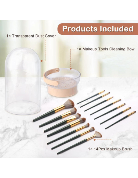 Tazón Limpiador de Brochas KAYUSO 3 en 1 con Tapa Caqui