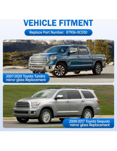 Espejo Calentado Izquierdo Toyota Tundra/Sequoia 2007-2020 2