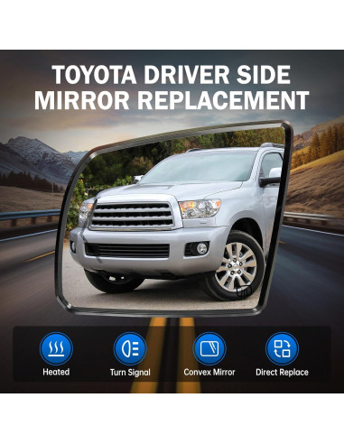 Espejo Calentado Izquierdo Toyota Tundra/Sequoia 2007-2020