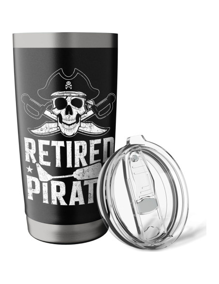 Taza Aislada Acero Inoxidable Pirata Jubilado 591 ml