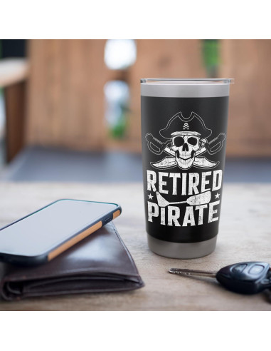 Taza Aislada Acero Inoxidable Pirata Jubilado 591 ml