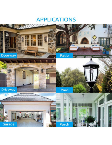 Bombillas LED A19 TORCHSTAR con sensor anochecer a amanecer, 9W, 800lm, 4 unidades