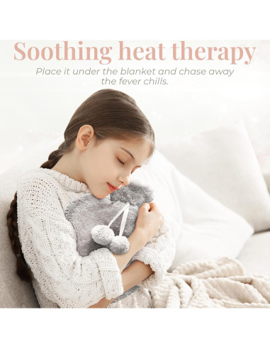 Botella de Agua Caliente Empire 1L con Funda de Felpa Gris