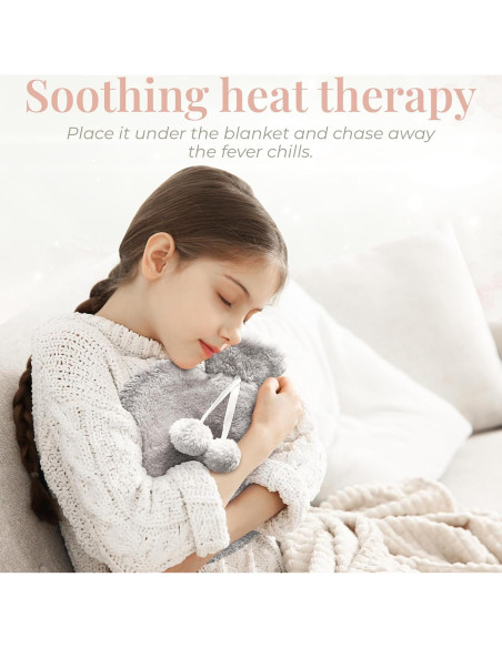 Botella de Agua Caliente Empire 1L con Funda de Felpa Gris