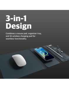 Alfombrilla 3-en-1 POUT Cargador Inalámbrico Qi Azul Aqua 2