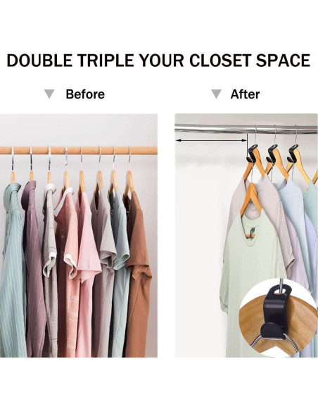 100 Ganchos Conectores para Perchas Moda y Estilo - Negro