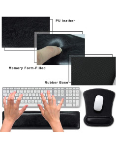 Reposamuñecas Ergonómico Cacoy Combo Negro con Alfombrilla 2