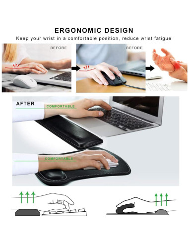 Reposamuñecas Ergonómico Cacoy Combo Negro con Alfombrilla